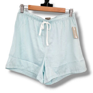 NEW Ink + Ivy Women's Satin Pajama Shorts Pale Blue Size Small‎